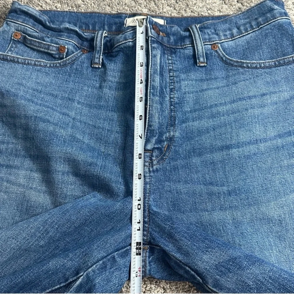 Madewell Two-Tone Blue Wide Leg Flare Cropped Gusset Jeans Size 31 - Picture 11 of 14